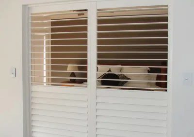 Plantation Shutters bed open